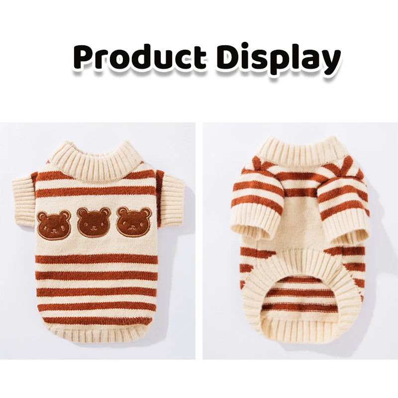 KishiDoodles “Bear Hug” Striped Sweater