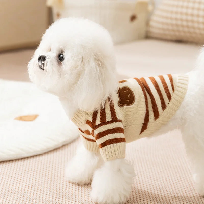 KishiDoodles “Bear Hug” Striped Sweater