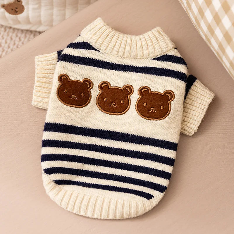 KishiDoodles “Bear Hug” Striped Sweater