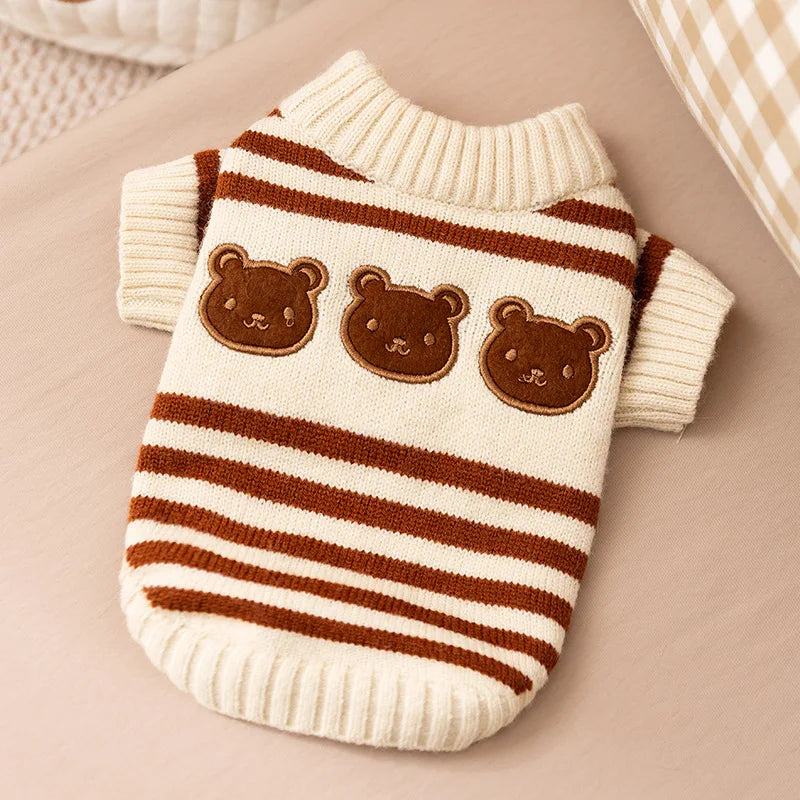KishiDoodles “Bear Hug” Striped Sweater