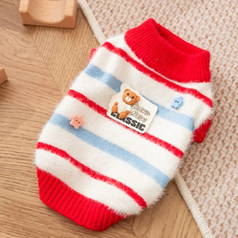 KishiDoodles “Bear Hug” Striped Sweater