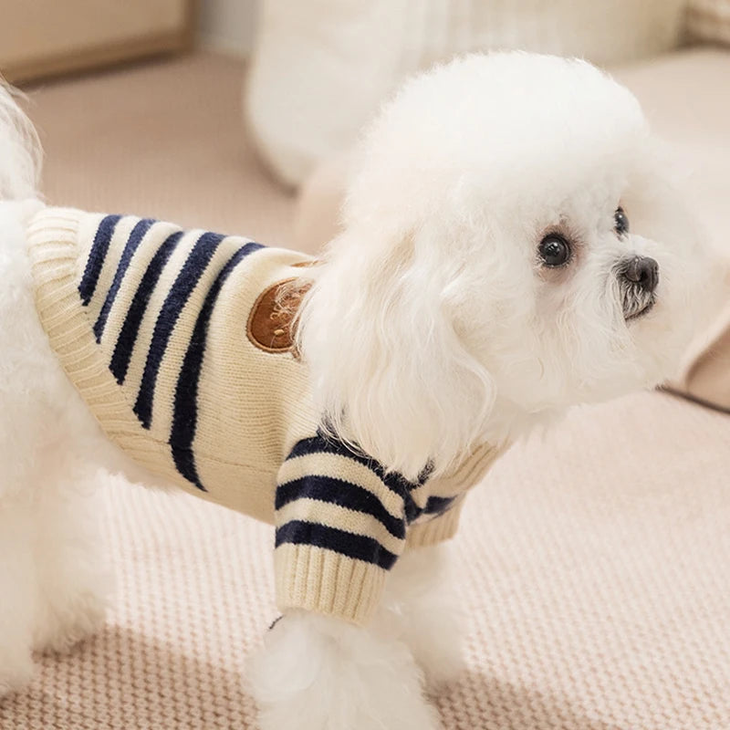 KishiDoodles “Bear Hug” Striped Sweater